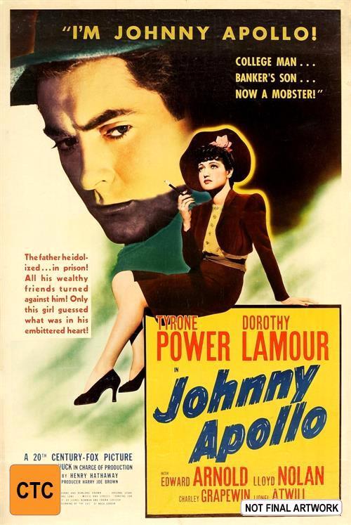 Johnny Apollo on DVD, Crime, Tyrone Power, Dorothy Lamour $9.99