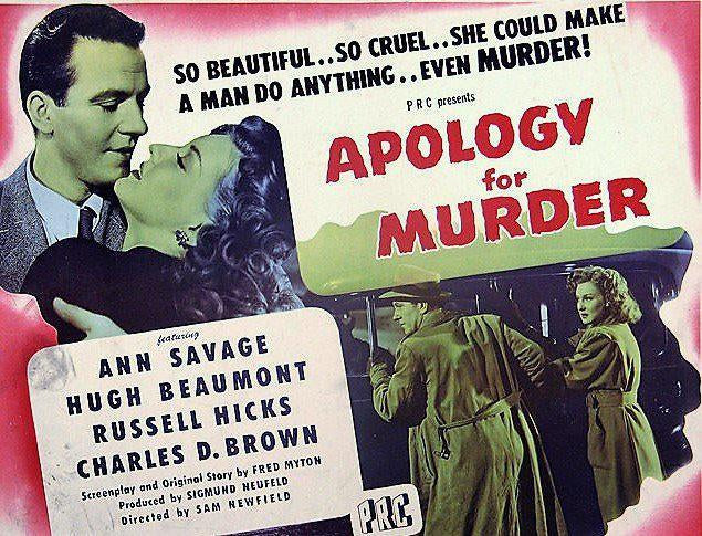 Apology for Murder (1945) Movie on DVD